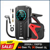 Image of Car Jump Starter Air Pump 150PSI Air Compressor 2000A Jump Starter Power Bank Lighting Battery Starters Auto Tyre Inflator