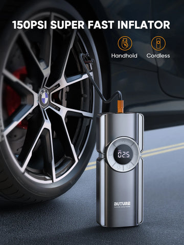 Buture 4-in-1 Portable Jump Starter & Air Compressor - 1150PSI, 20000mAh Power Bank, 2500A Starter, 15V Tire Inflator